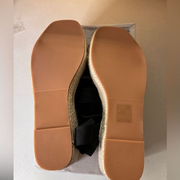 Black Wedge Espadrille Sandals - Picture 8 of 9
